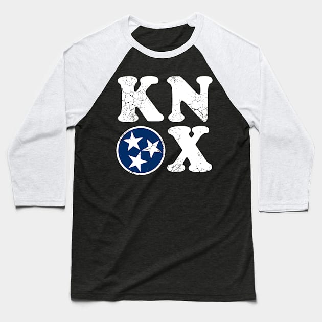 Knox Knoxville Tennessee Flag Vintage Fade Baseball T-Shirt by E